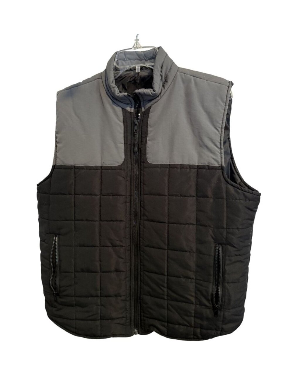Nomad by Creation Men’s M Black Charcoal Quilted Puffer Vest Full Zip Outdoor